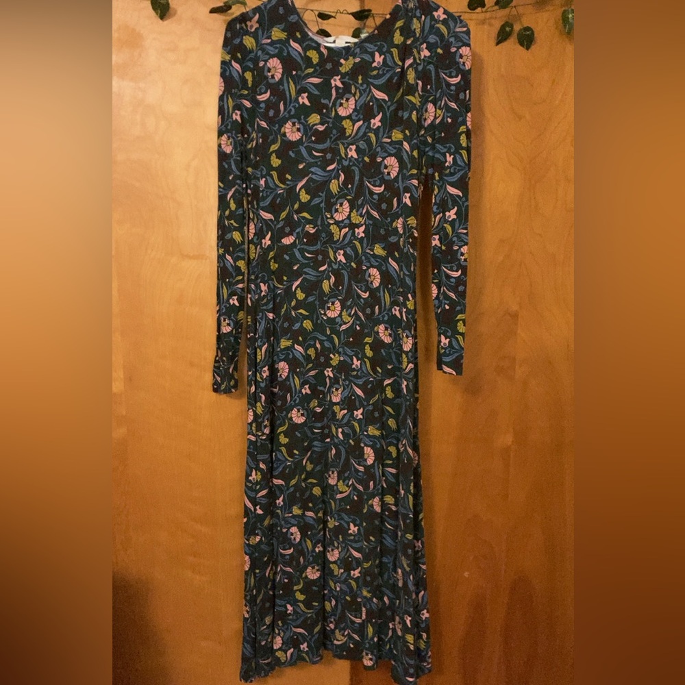 Boden floral jersey dress, size 6R. Please read description.